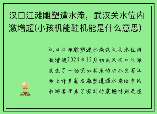 汉口江滩雕塑遭水淹，武汉关水位内激增超(小孩机能鞋机能是什么意思)